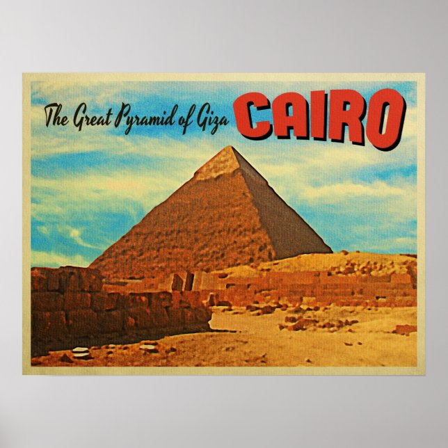 Giza Pyramid Cairo Egypt Poster (Front)