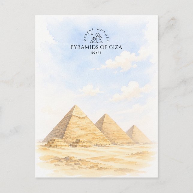 Giza Pyramids Egypt | Architecture Landscape Postcard (Front)