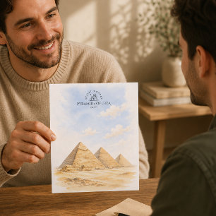 Giza Pyramids Egypt Architecture Landscape Postcard