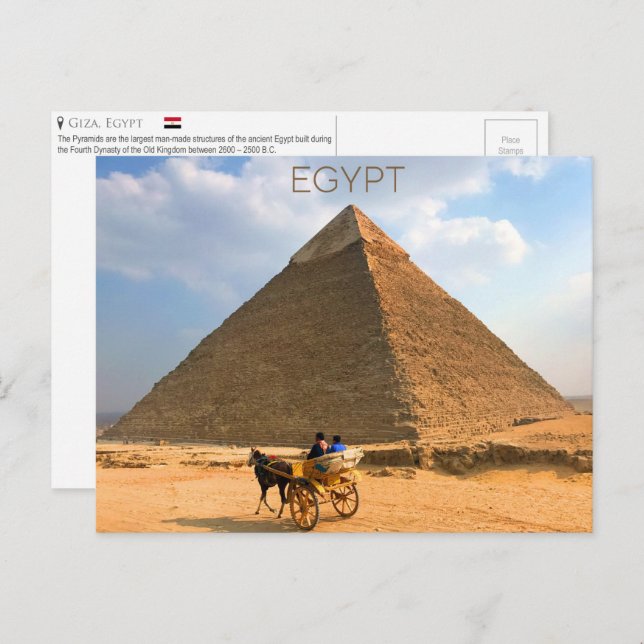 Giza Pyramids, Egypt Postcard (Front/Back)