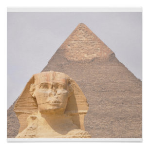 Giza Pyramids Sphinx Pharaoh ancient Egypt Trip Poster