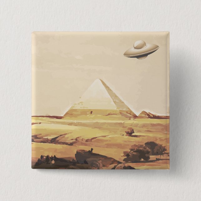 Giza Spaceship 15 Cm Square Badge (Front)