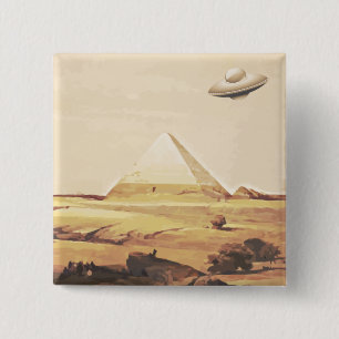 Giza Spaceship 15 Cm Square Badge