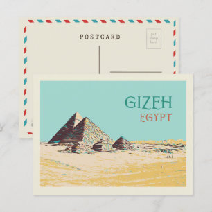 Gizeh, Pyramids illustration Egypt Postcard