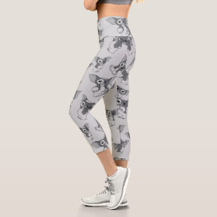 Gizmo Black & White Pattern Capri Leggings