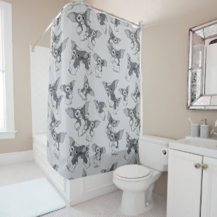 Gizmo   Black & White Pattern Shower Curtain
