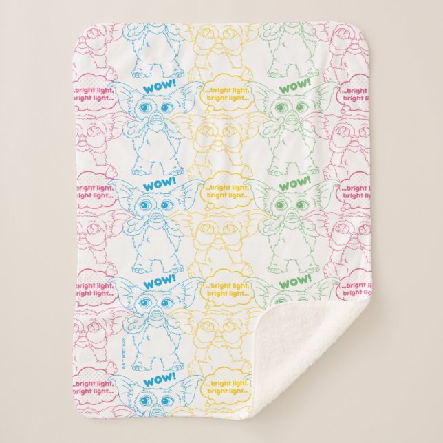 Gizmo | Bright Light! Bright Light! Sherpa Blanket (Front)