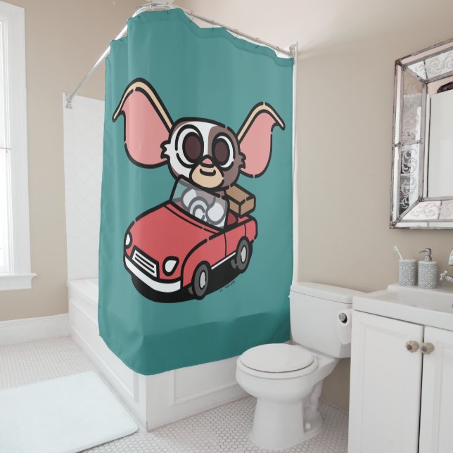 Gizmo | Cute Comic Driver Shower Curtain (In Situ)