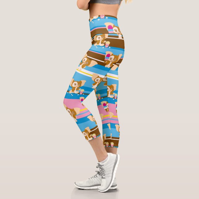 Gizmo | Cute Comic Pattern Capri Leggings (Left)