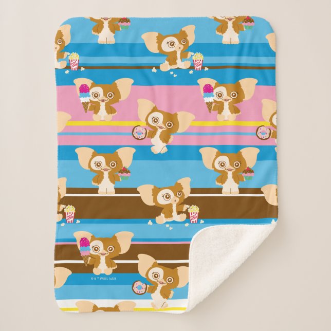 Gizmo | Cute Comic Pattern Sherpa Blanket (Front)