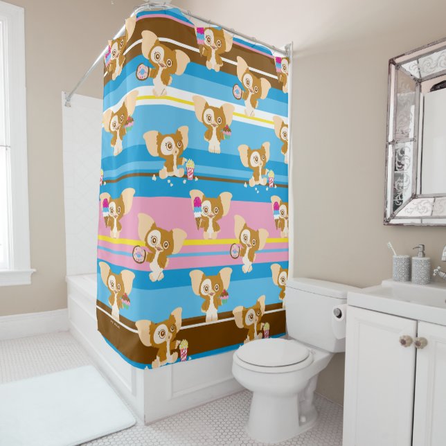 Gizmo | Cute Comic Pattern Shower Curtain (In Situ)