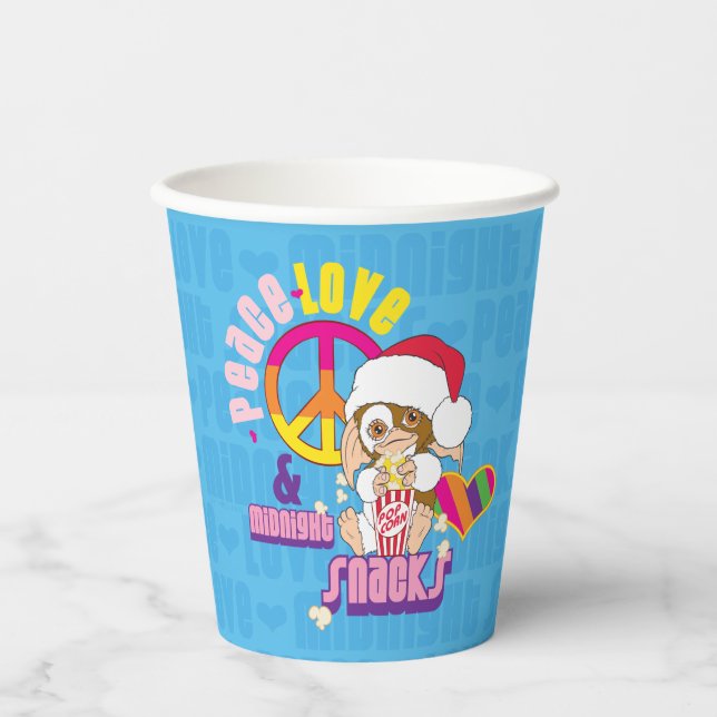 Gizmo | Peace Love & Midnight Snacks Paper Cups (Front)