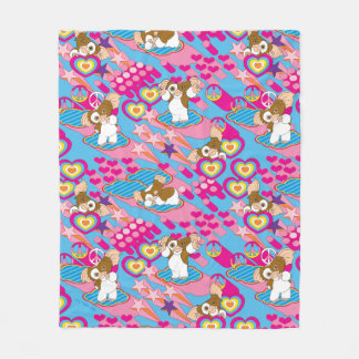 Gizmo | Pink Peace & Love Pattern Fleece Blanket