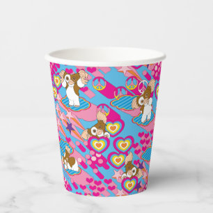 Gizmo   Pink Peace & Love Pattern Paper Cups