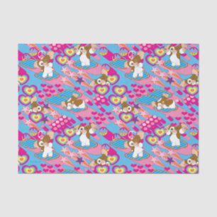 Gizmo Pink Peace & Love Pattern Tissue Paper