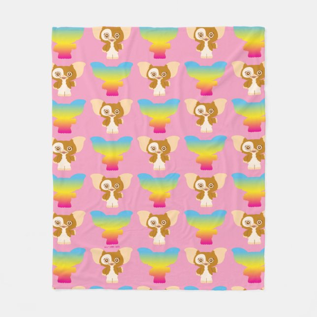 Gizmo | Rainbow Pattern Fleece Blanket (Front)