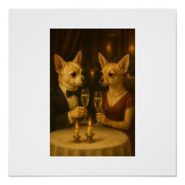 Gizmo’s Romantic Dinner – Champagne & Love Poster (Front)
