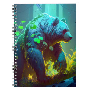 Gizzly Bear Animal Portrait Painting Wildlife Notebook