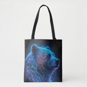 Gizzly Bear Animal Portrait Painting Wildlife Tote Bag