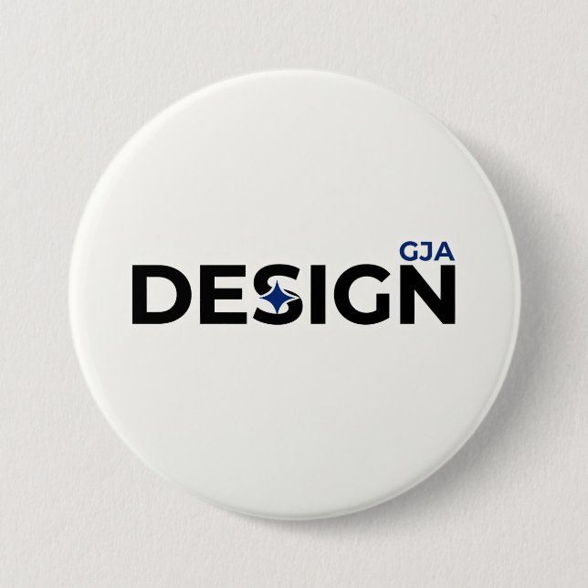 GJA Design Style White  7.5 Cm Round Badge (Front)