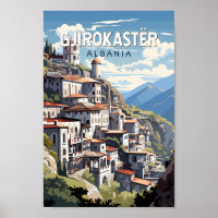 Gjirokaster Albania Travel Art Vintage