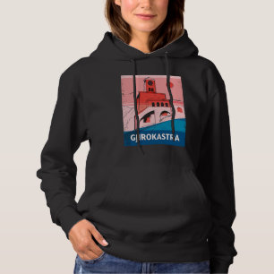 Gjirokastra Albania City Skyline Silhouette Outlin Hoodie
