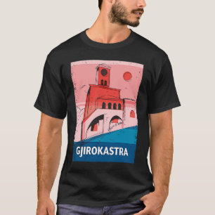 Gjirokastra Albania City Skyline Silhouette Outlin T-Shirt