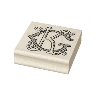GK Monogram KG Monogram Rubber Ink Stamp