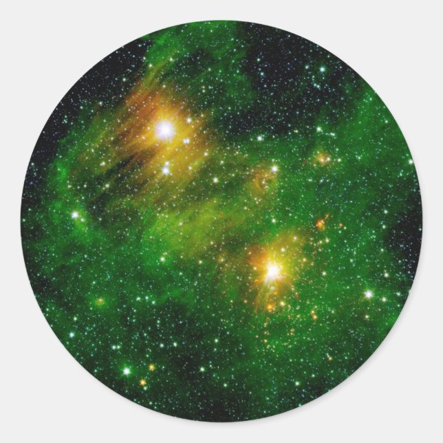 GL490 Green Gas Cloud Nebula - NASA Space Photo Classic Round Sticker (Front)