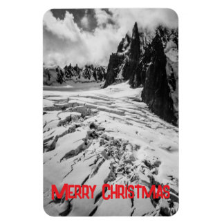 Glacial Crevasse Mont Blanc, France Christmas  Magnet