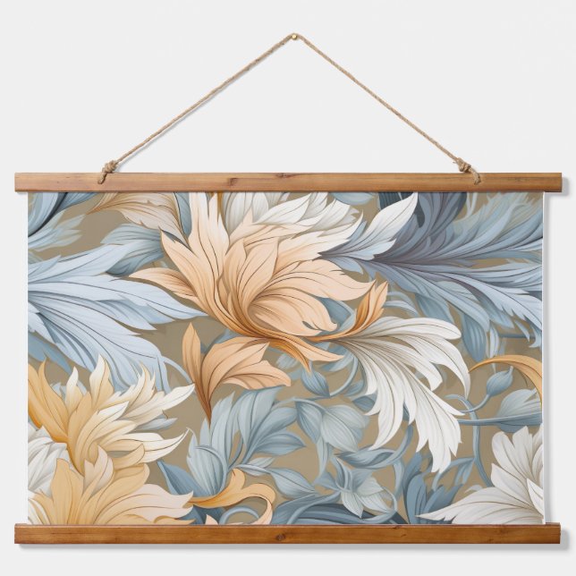 Glacial Flora Symphony Winter Botanical Hanging Tapestry (Front)