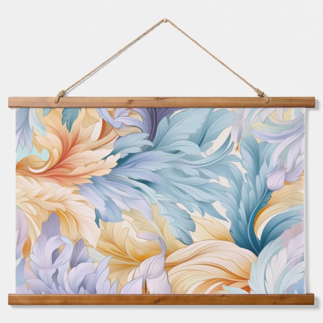 Glacial Flora Symphony Winter Botanical Hanging Tapestry (Front)