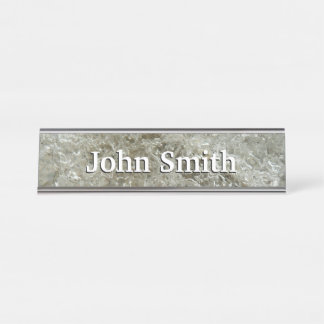 Glacial Ice Abstract Nature Texture Desk Name Plate