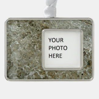Glacial Ice Abstract Nature Texture Silver Plated Framed Ornament