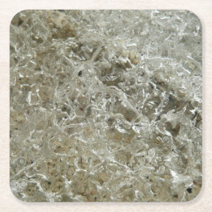 Glacial Ice Abstract Nature Texture Square Paper Coaster