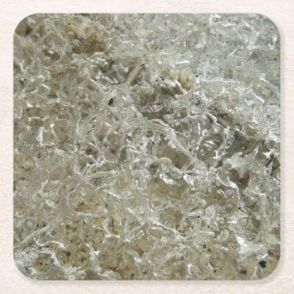 Glacial Ice Abstract Nature Texture Square Paper Coaster