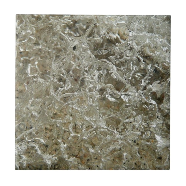 Glacial Ice Abstract Nature Texture Tile (Front)