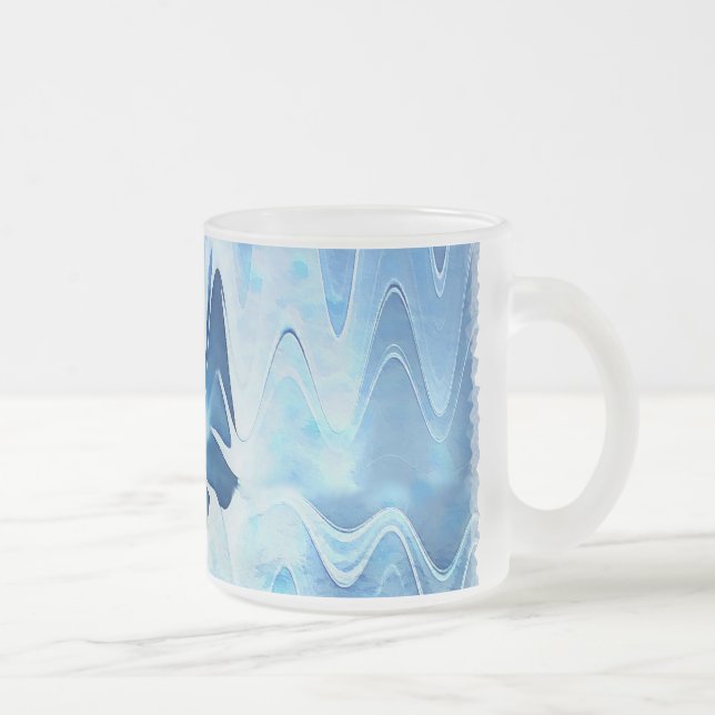 Glacial Lake Frosted Glass Coffee Mug (Right)
