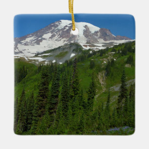 Glacial Melt at Mount Rainier Ceramic Ornament