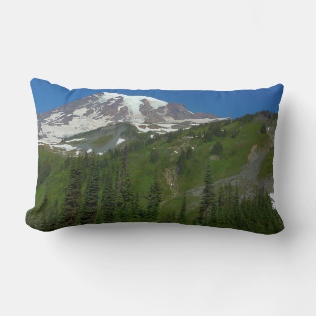 Glacial Melt at Mount Rainier Lumbar Cushion (Front)