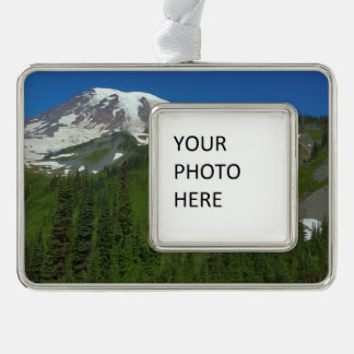 Glacial Melt at Mount Rainier Silver Plated Framed Ornament