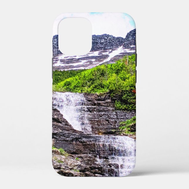 Glacial Melt Waterfalls Rush off Rocky Mountains Case-Mate iPhone Case (Back)
