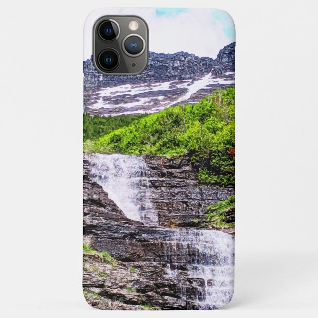 Glacial Melt Waterfalls Rush off Rocky Mountains Case-Mate iPhone Case (Back)