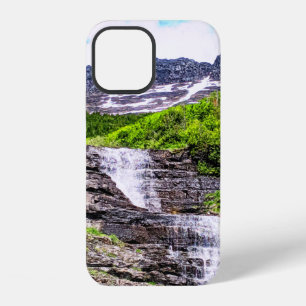 Glacial Melt Waterfalls Rush off Rocky Mountains iPhone 12 Case