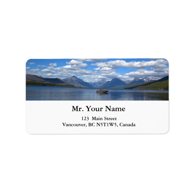 Glacial National Park address label. Label (Front)