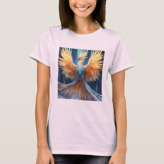 "Glacial Splendour: Majestic Ice Phoenix" T-Shirt