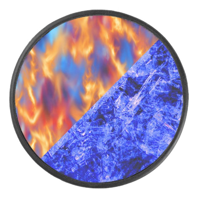 Glaciem et Ignis by Kenneth Yoncich Hockey Puck (Front)