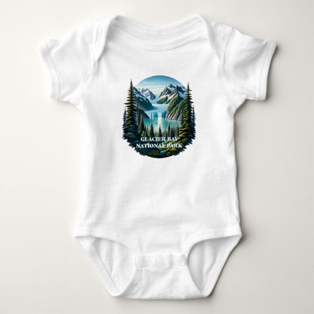Glacier Bay National Park Alaska Baby Bodysuit (Front)