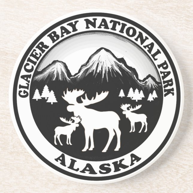 Glacier Bay National Park Alaska moose circle Coaster (Front)