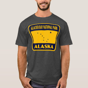 Glacier Bay National Park Alaska Retro Badge Blue T-Shirt